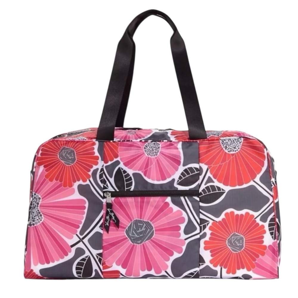 NWT VERA BRADLEY CHEERY BLOSSOMS COLLAPSIBLE LARGE TRAVEL DUFFEL BAG